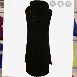 Autumn cashmere sleeveless turtleneck sweaterdress